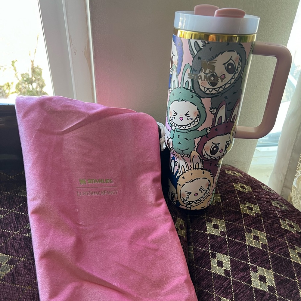 Labubu Stanley 40oz Cup Pink Handle Cup